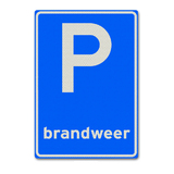 Trafikskilt  E8-12 Parkplatz kun beregnet til brandmanden