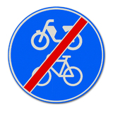 Trafikskilt G12B -Obligatorisk afslutning af cykel / mopeds